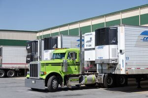 transport truck loading or unloading food