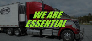 Crowe Truck Transportation - Tractor Trailer with 'We are Essential'
